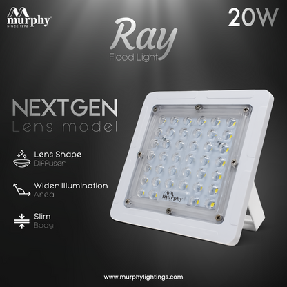 Murphy LED 20W RAY-PVC Flood Light With Auto On/Off Day Night  Sensor