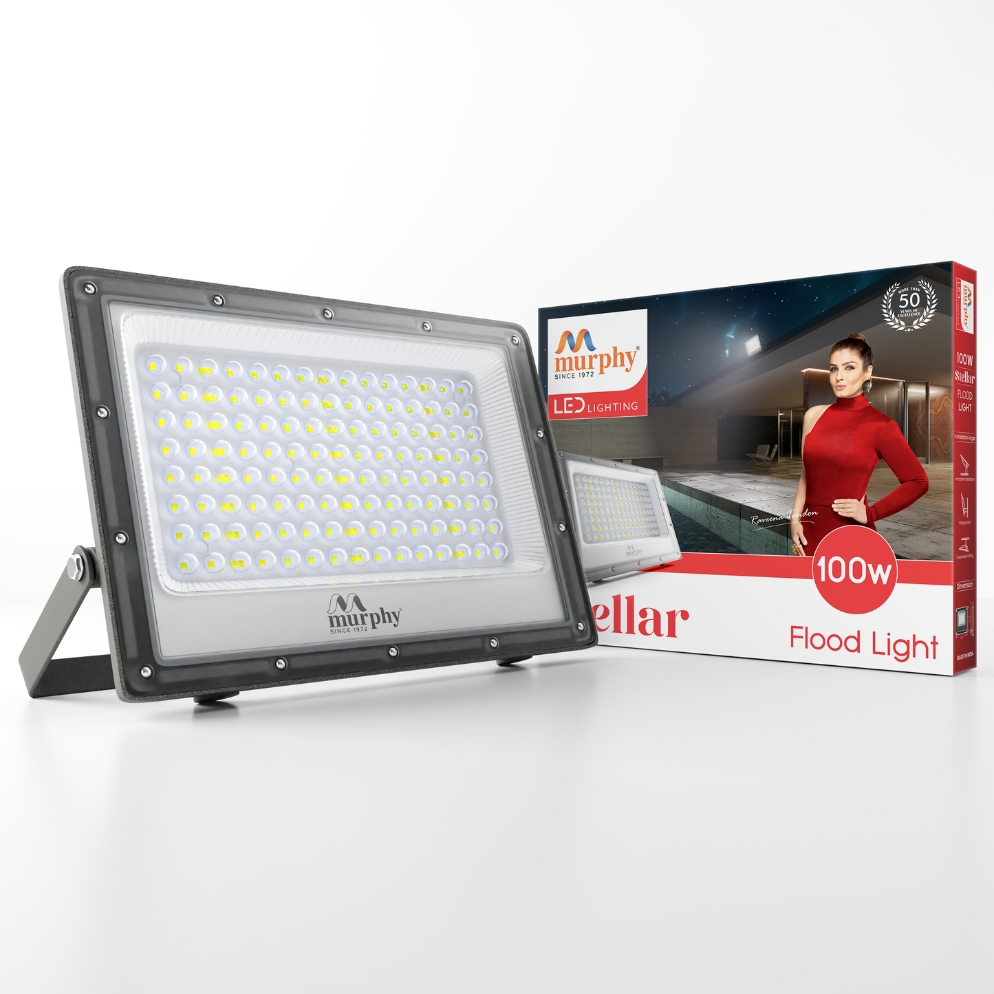 Murphy Steller LED 100W LED Flood Light, IP65 Rated Outdoor Light (Cool White, BIS Approved)