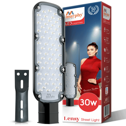 Murphy LED Lensy 30 Watts Ip-65 Bis Approved Waterproof Outdoor Street Light, Cool White