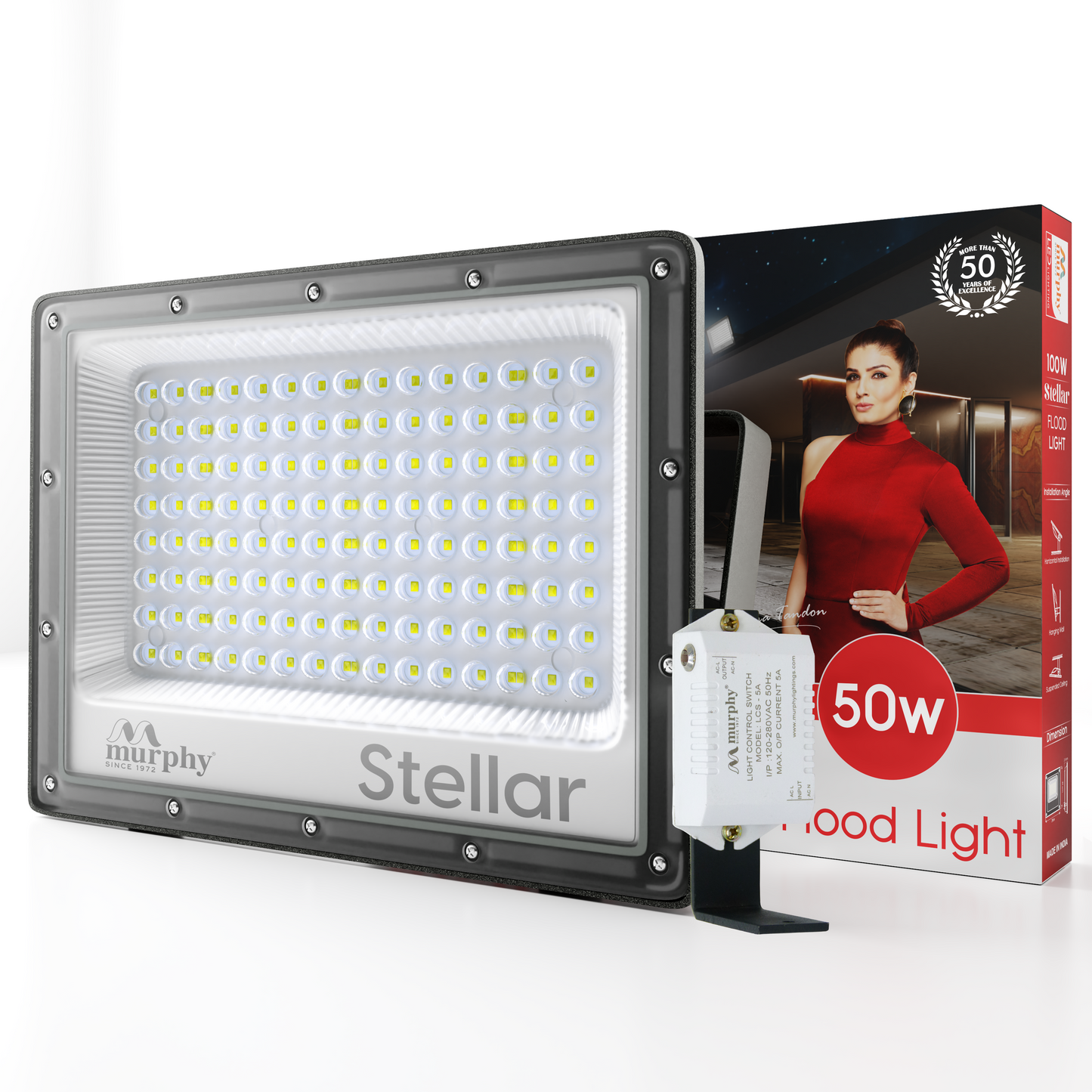 Murphy Steller 50W Led Waterproof with Auto On/Off Day Night Light Sensor Flood Light(Cool White, BIS Approved)