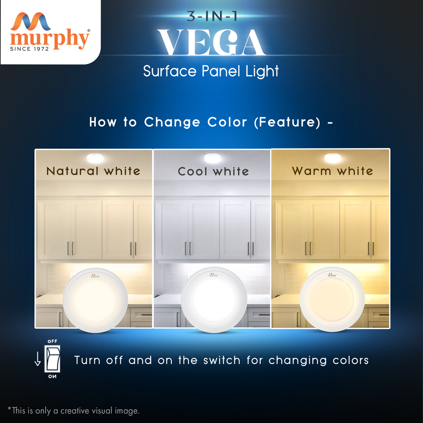 Murphy 15W Vega Color Changing Round Surface Panel Light