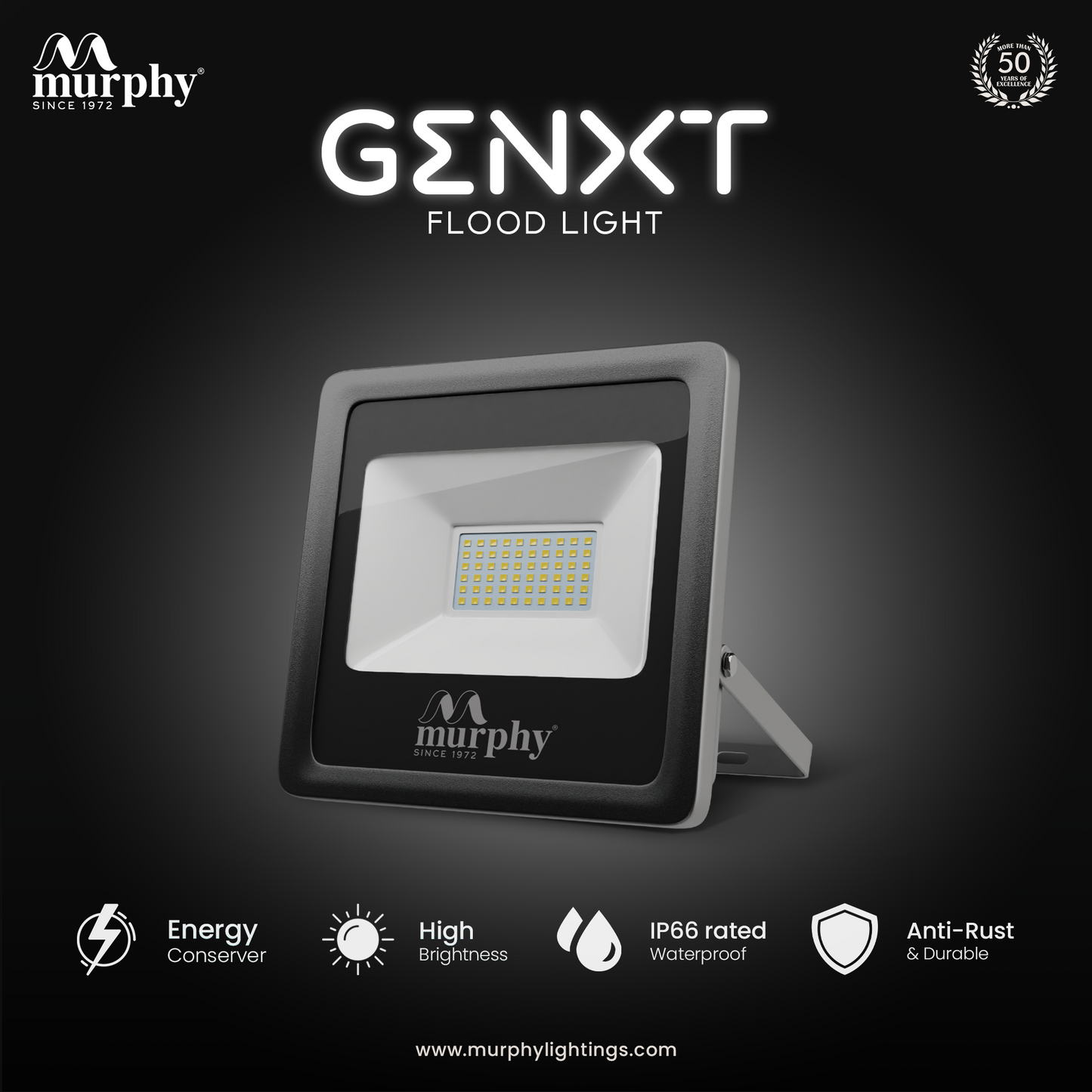 Murphy LED 50W Genxt  Flood Light-With Auto On Off Driver