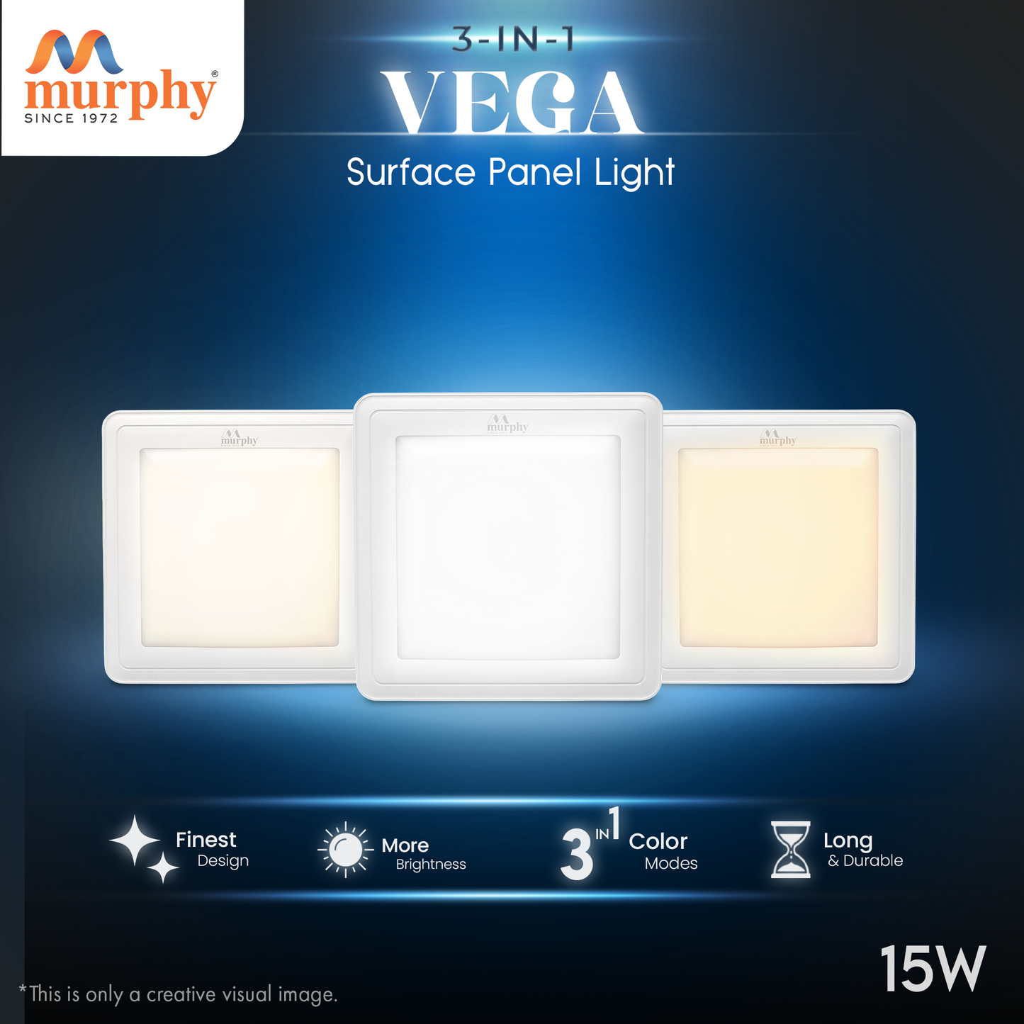 Murphy 15W Vega Color Changing Square Surface Panel Light