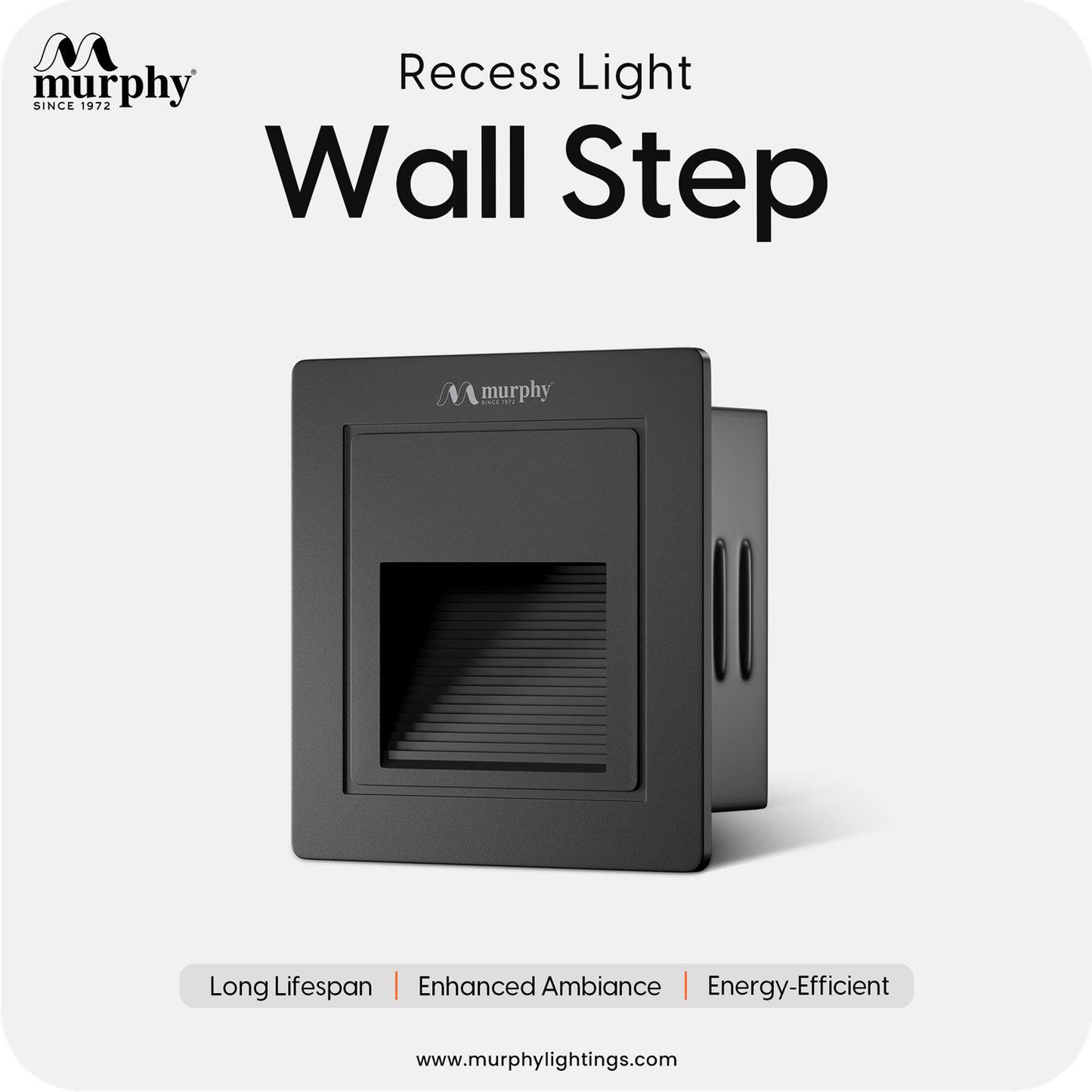 Murphy 3W LED Foot Wall Light - Recess-Black Body