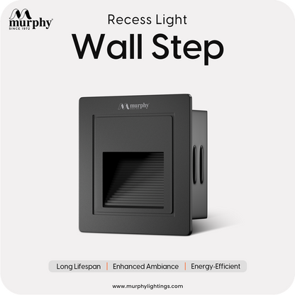 Murphy 3W LED Foot Wall Light - Recess-Black Body