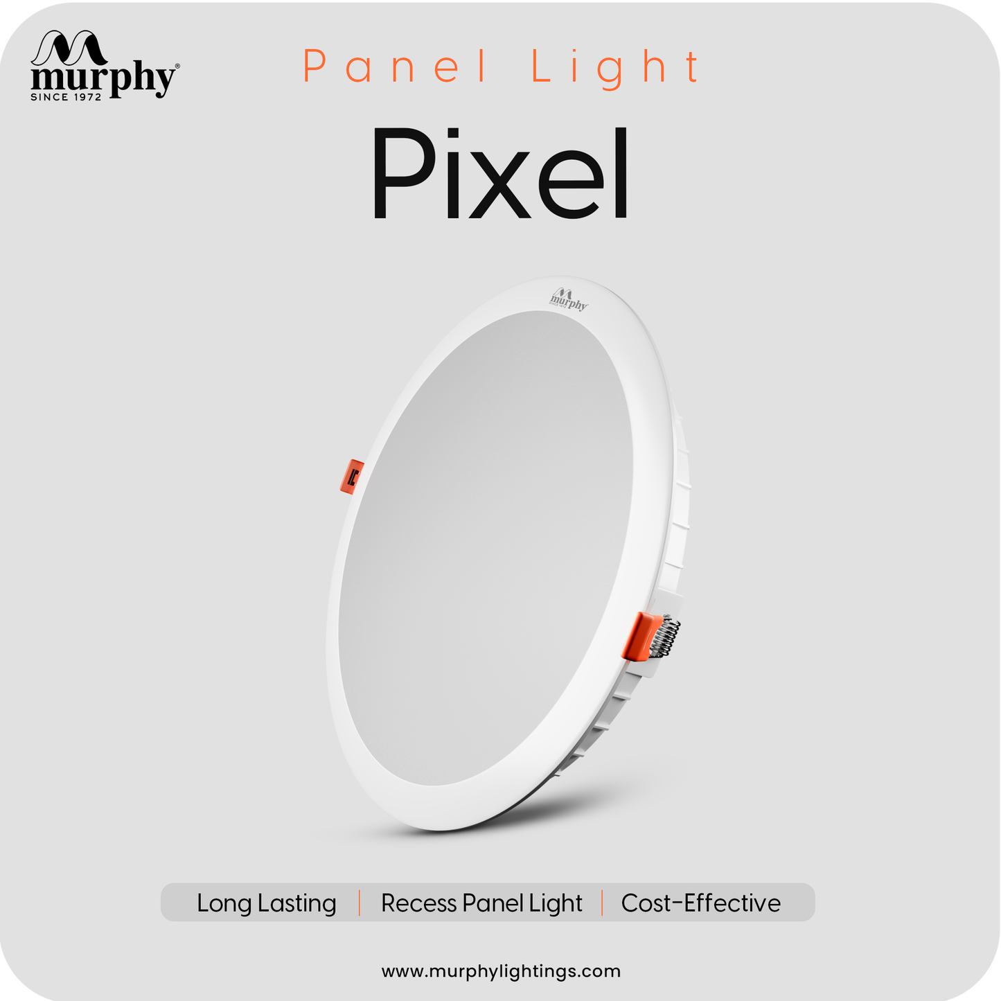 Murphy 10W Round LED Pixel Panel Light, Ceiling Light | Cool White Light (6500K) | Recessed Down Light for False Ceiling | Cutout - 110mm |