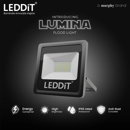 LEDDiT (a Brand by Murphy Lumina 50W Waterproof LED Flood Light, IP65 Rated Outdoor Light (Cool White, BIS Approved)