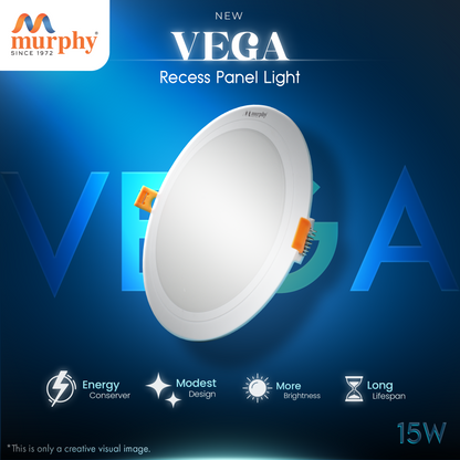 Murphy 15W Vega Round Recess Panel Light