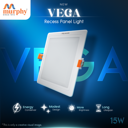 Murphy 15W Vega Square Recess Panel Light