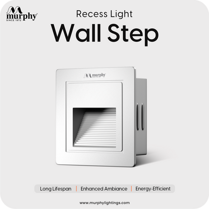 Murphy 3W LED Foot Wall Step Concealed Light - Recess-White Body