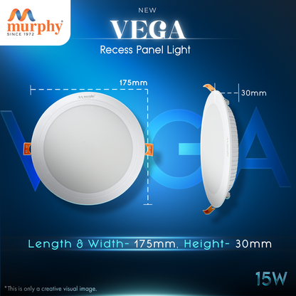 Murphy 15W Vega Round Recess Panel Light
