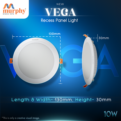 Murphy 10W Vega Round Recess Panel Light