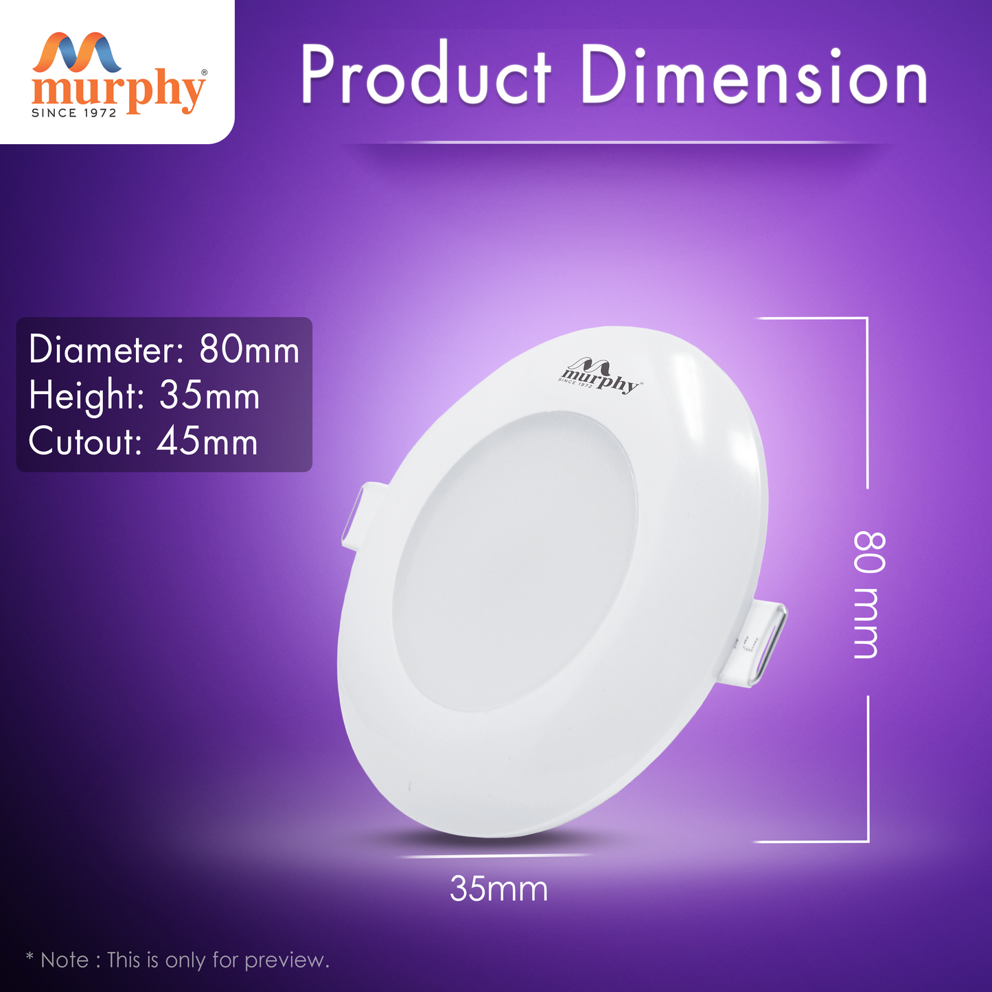 Murphy 3W Hexa Junction Box Down Light