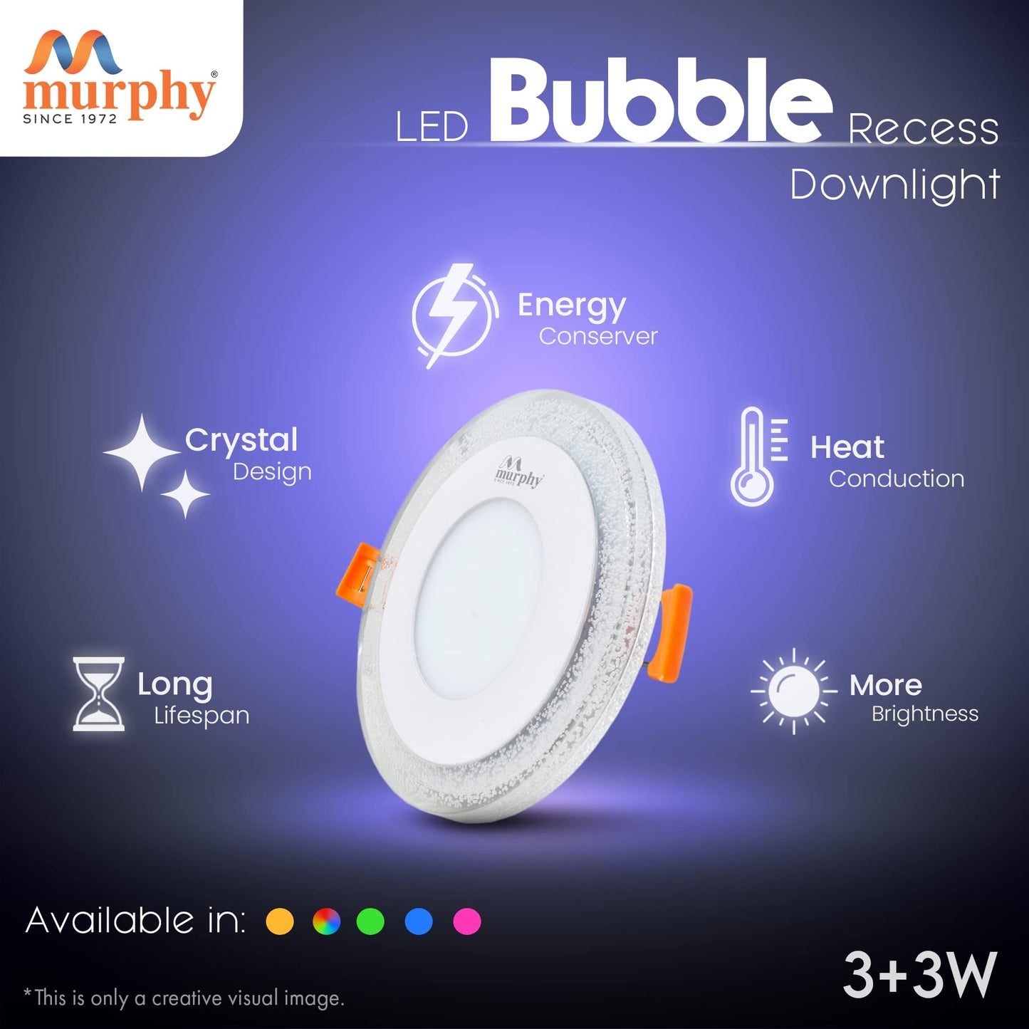 Murphy 3W+3W Bubble LED 2-IN-1 Multi Colour Round Panel Light