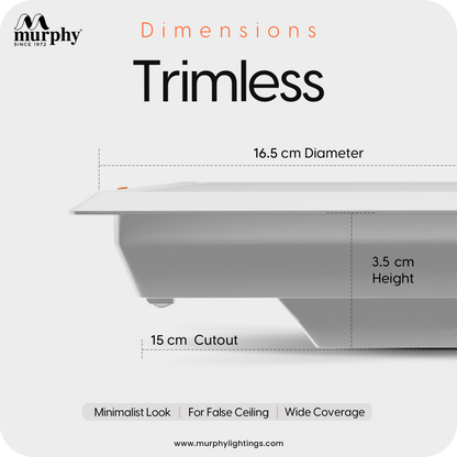 Murphy 15W Trimless Square Recess Panel Light