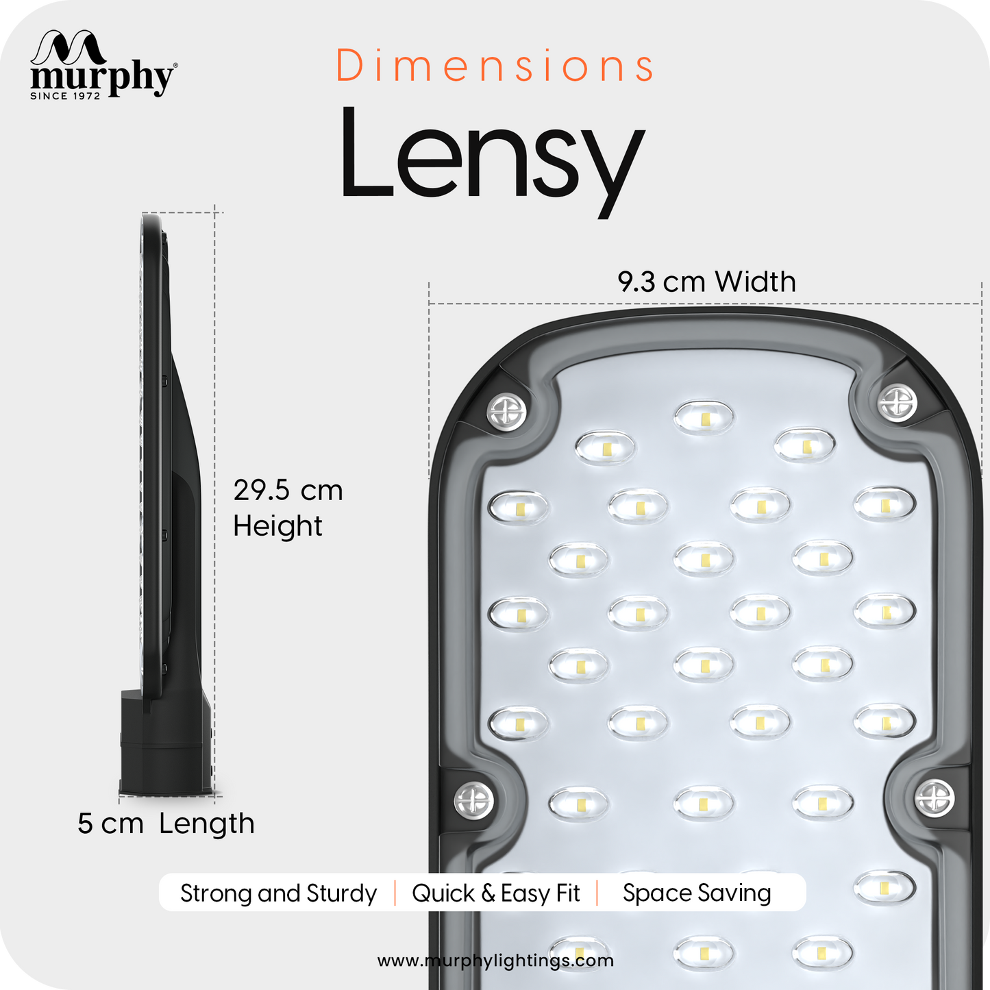 Murphy LED Lensy 20 Watts Ip-65 Bis Approved Waterproof Outdoor Street Light, Cool White