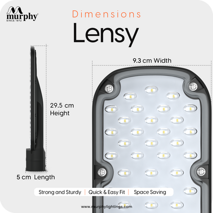 Murphy LED Lensy 20 Watts Ip-65 Bis Approved Waterproof Outdoor Street Light, Cool White