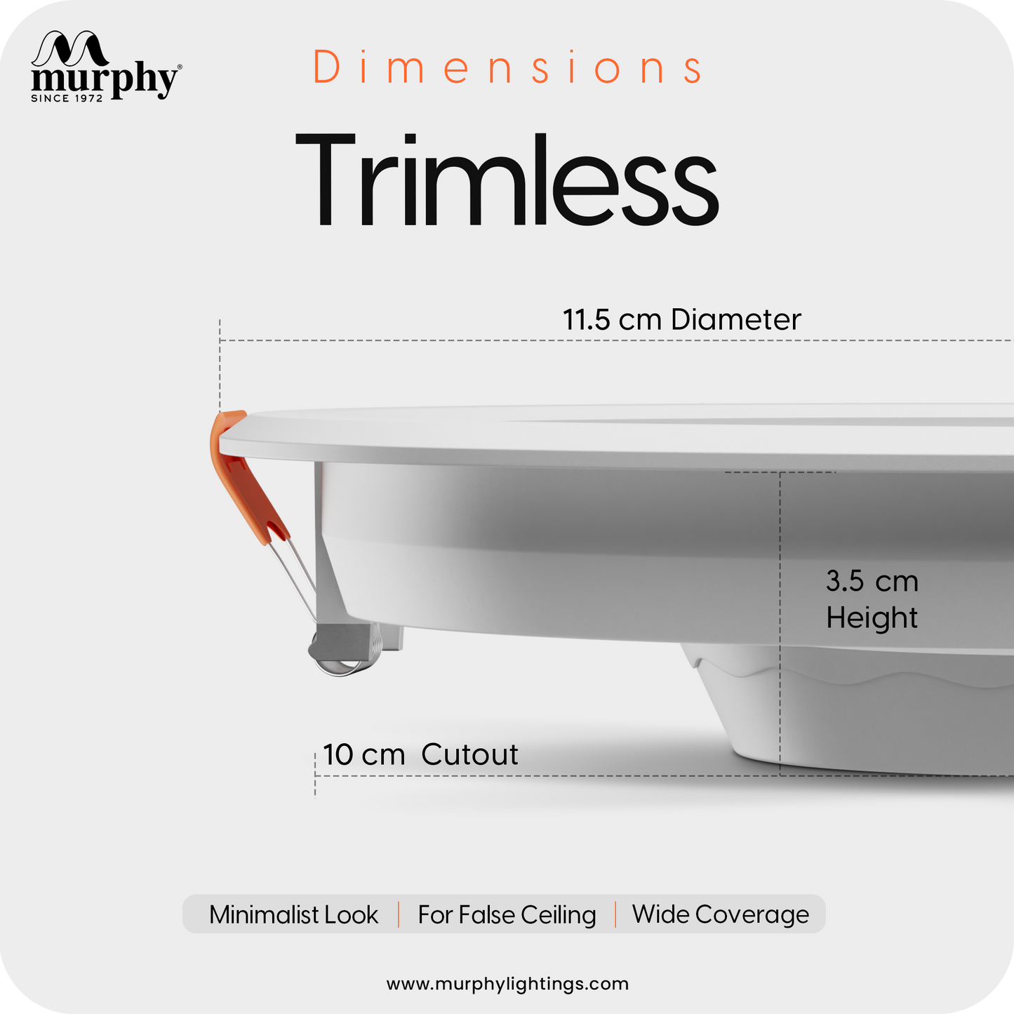 Murphy 10W Trimless 3 Color Changing Round Recess Panel Light