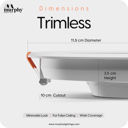 Murphy 10W Trimless 3 Color Changing Round Recess Panel Light