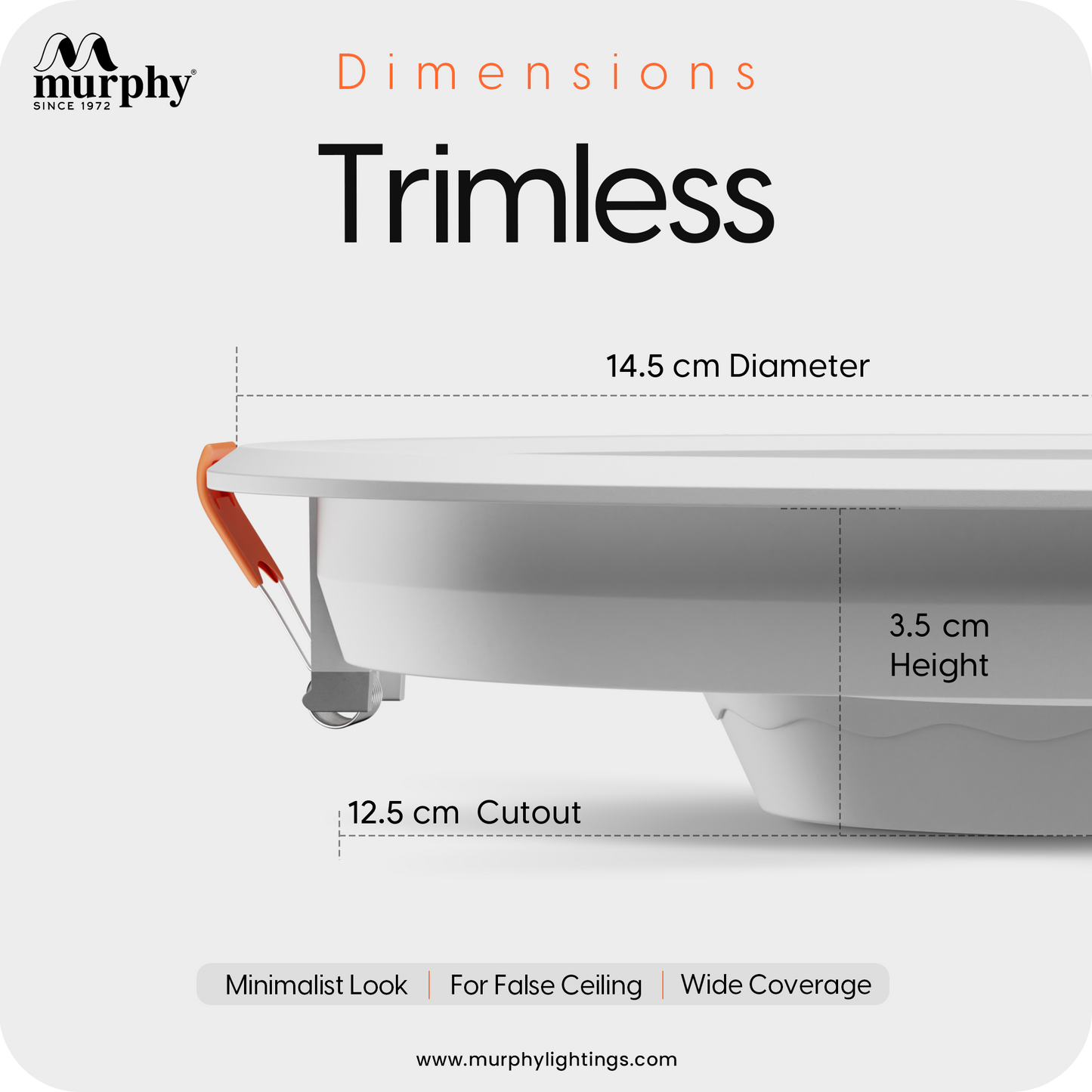 Murphy 12W Trimless Round Recess Panel Light