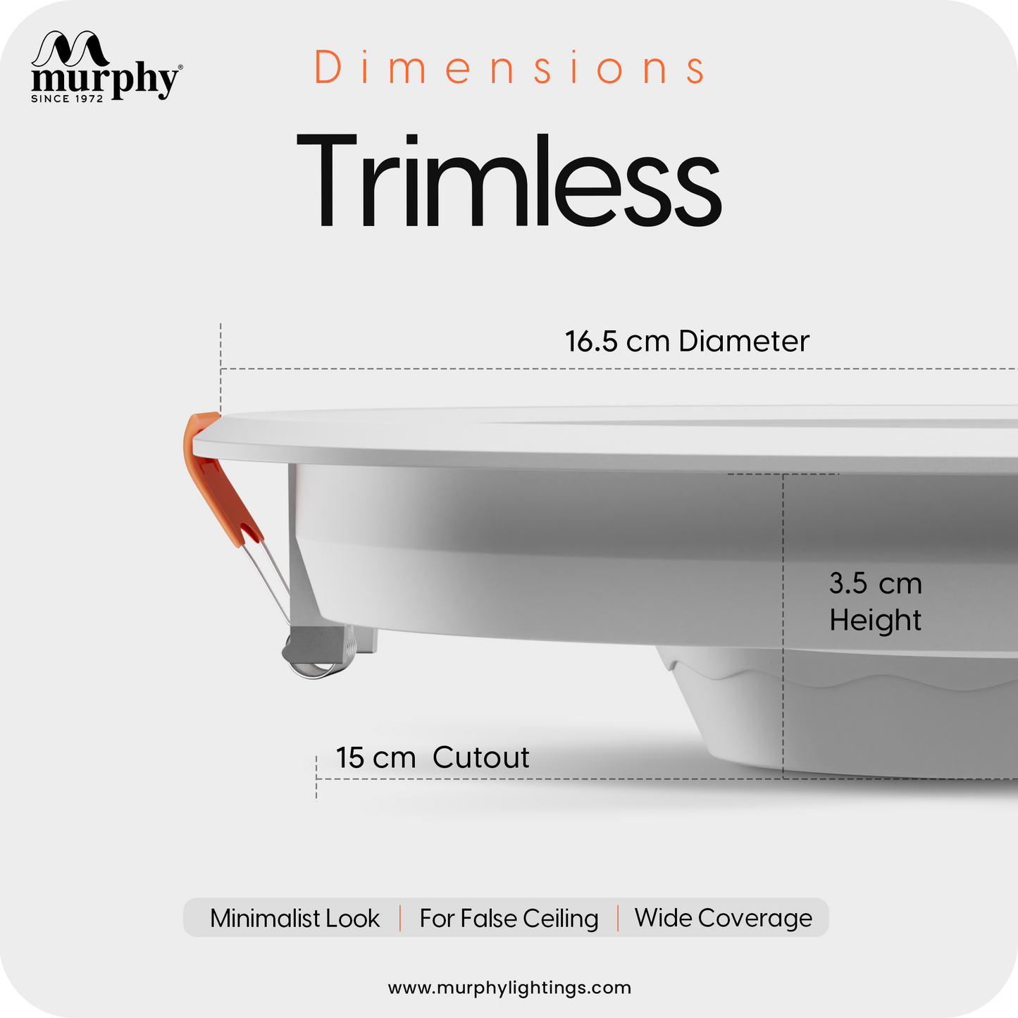 Murphy 15W Trimless Round Recess Panel Light