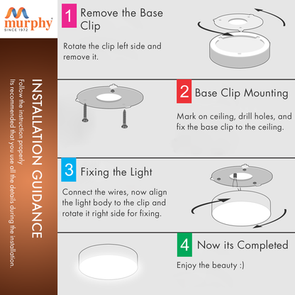 Murphy 12W Rimless Round Surface Panel Light