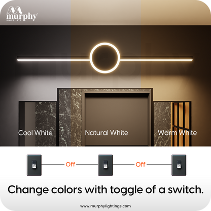 Murphy Sun Model 16+2W with Black Finish LED Picture Photo Frame Light/Bathroom Dressing Table Light with 3 Color Changing Light (White,Warm White and Natural White)