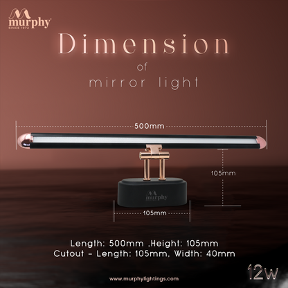 Murphy 12W 3-IN-1 Rose Gold Finish Mirror Light