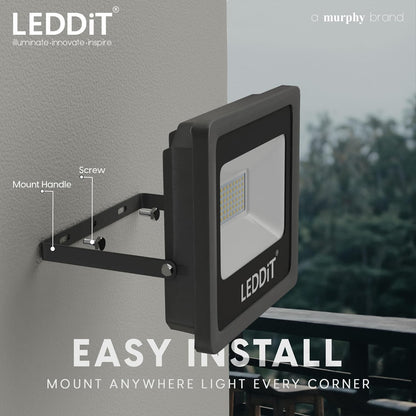 LEDDiT (a Brand by Murphy Lumina 50W Waterproof LED Flood Light, IP65 Rated Outdoor Light (Cool White, BIS Approved)