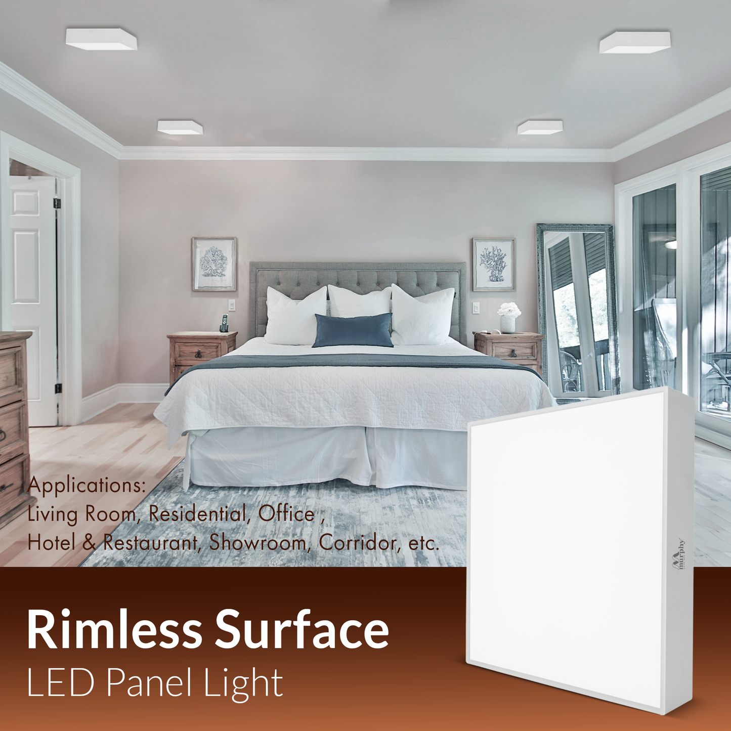 Murphy 6W Rimless Square Surface Panel Light