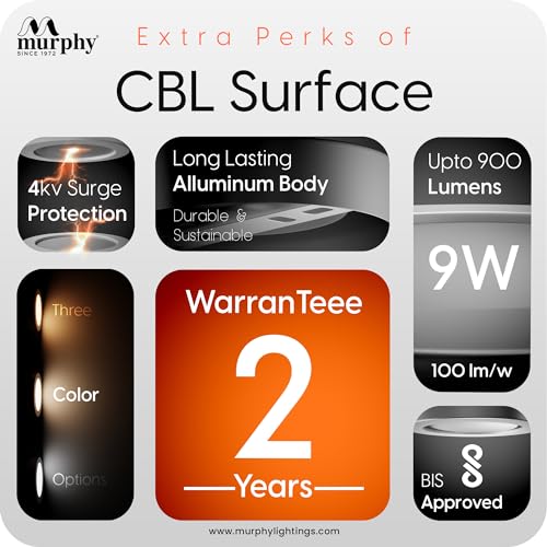 Murphy 9W CBL 3-in-1 Round Surface Down Light Color Changing Light (Cool White/Warm White/Natural White