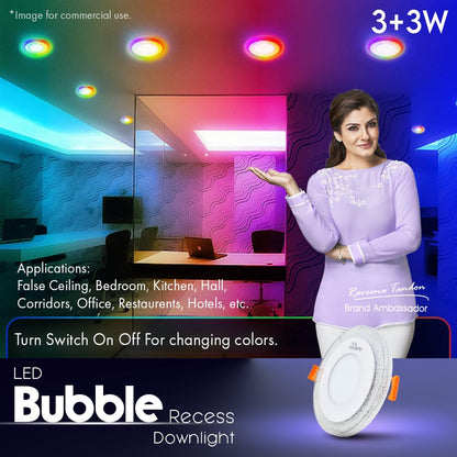 Murphy 3W+3W Bubble LED 2-IN-1 Multi Colour Round Panel Light