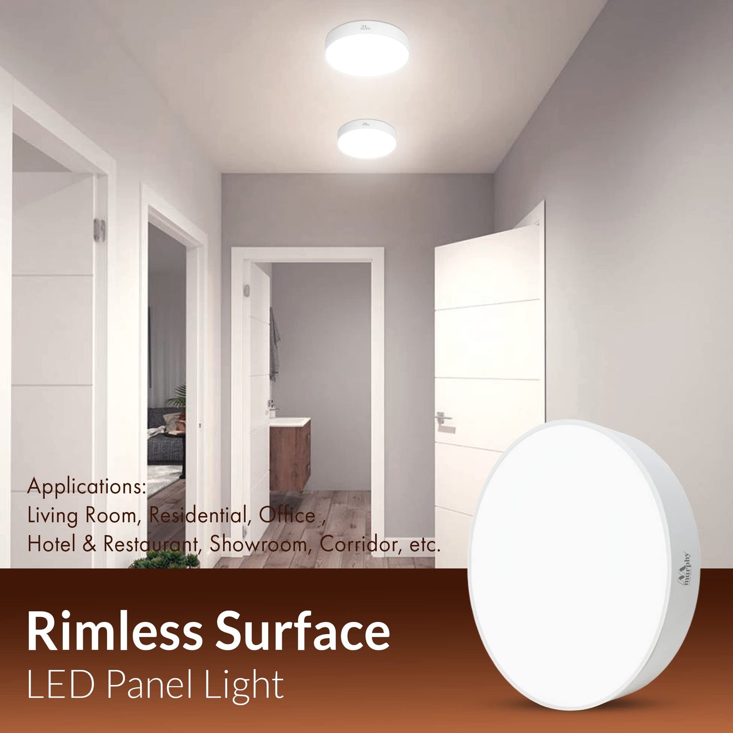 Murphy 6W Rimless Round Surface Panel Light