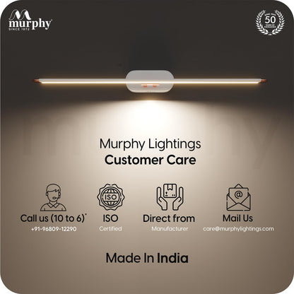 Murphy 6W 3-in-1 Color Chnaging White Finish LED Mirror Picture Wall Light,Bathroom Vanity Led Mirror Light