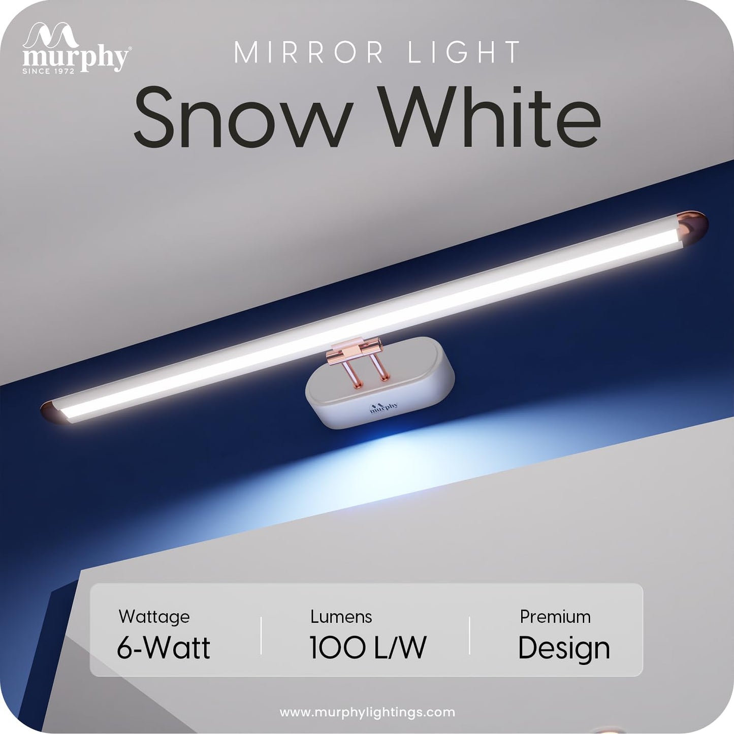 Murphy 6W 3-in-1 Color Chnaging White Finish LED Mirror Picture Wall Light,Bathroom Vanity Led Mirror Light