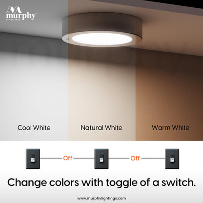 Murphy 5W CBL 3-in-1 Round Surface Down Light Color Changing Light (Cool White/Warm White/Natural White