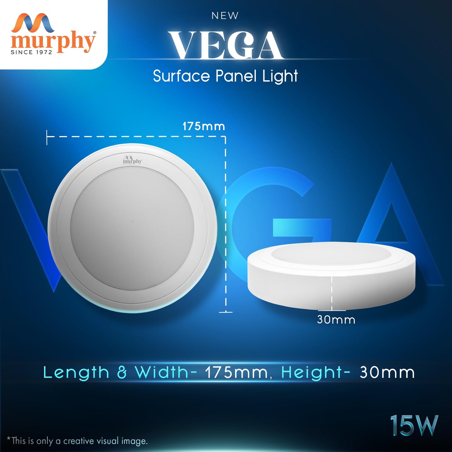 Murphy 15W Vega Round Surface Panel Light