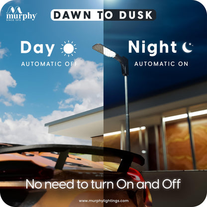 Murphy LED Lensy 30W Dusk to Dawn Auto Day/Night ON/Off Street Light, IP-65 Outdoor Light Cool White