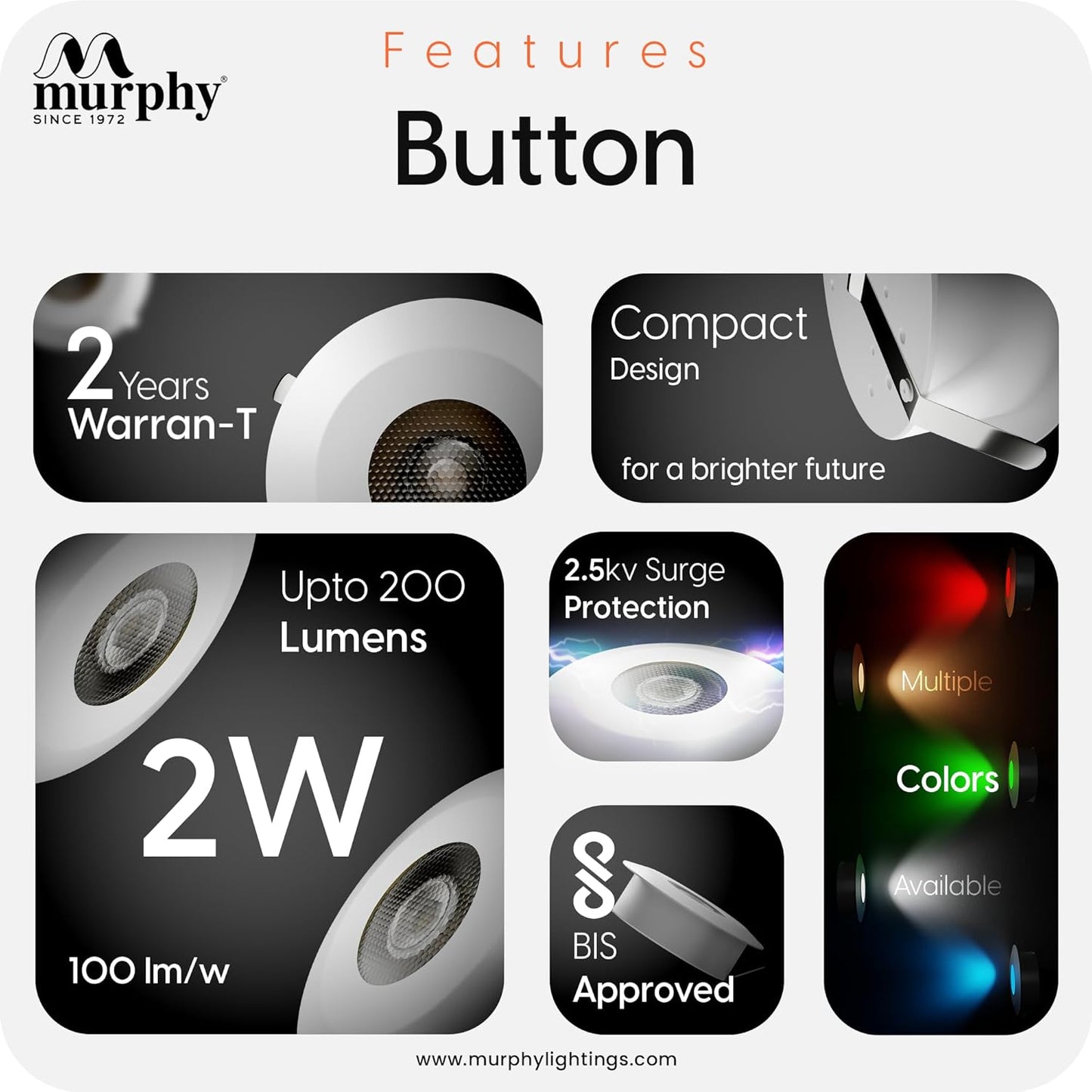 Murphy 2W Button Spot Light