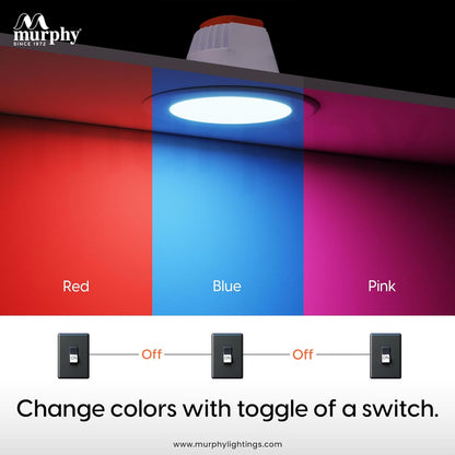 Murphy 7W Vivo LED 3-IN-1 Color Changing Down Light : Red+Blue+Pink