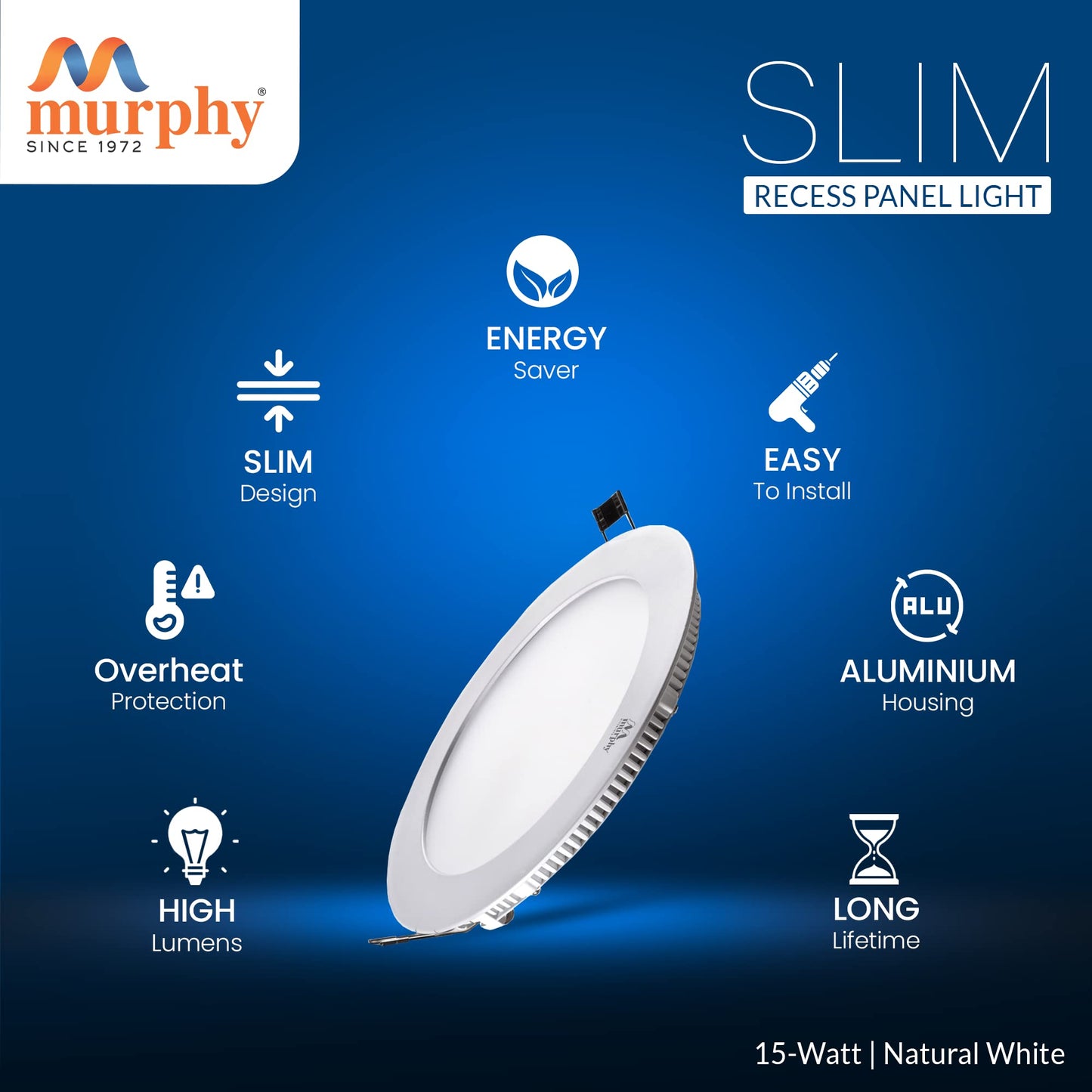 Murphy 22W Slim Square Recess Panel Light