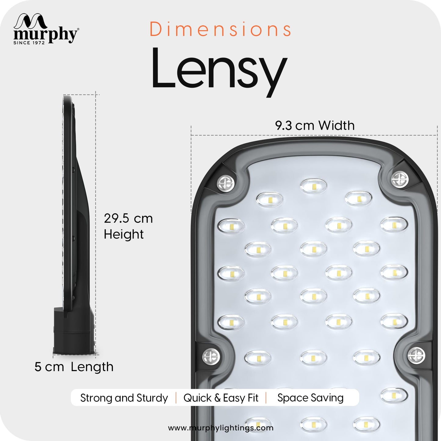 Murphy LED Lensy 20W Dusk to Dawn Auto Day/Night ON/Off Street Light, IP-65 Outdoor Light Cool White