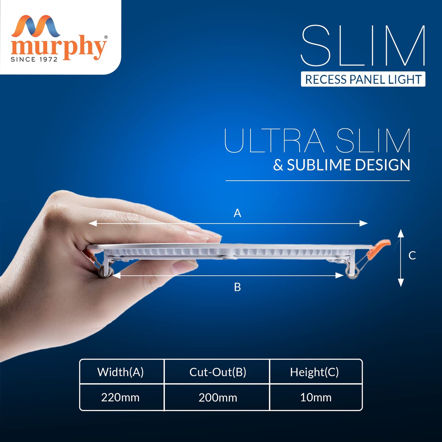 Murphy 22W Slim Square Recess Panel Light