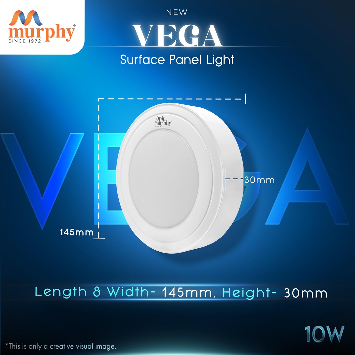 Murphy 10W Vega Round Surface Panel Light