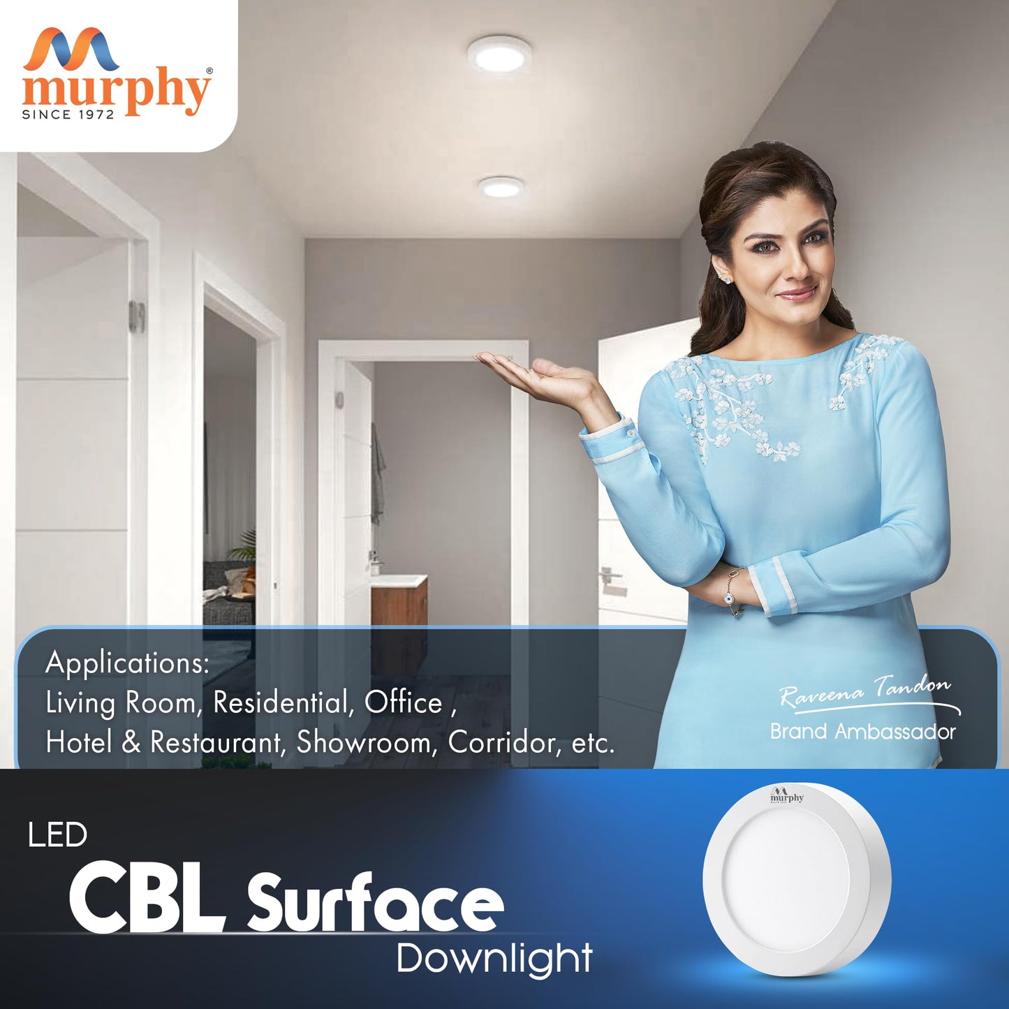 Murphy 5W CBL 3-in-1 Round Surface Down Light Color Changing Light (Cool White/Warm White/Natural White