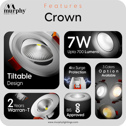 Murphy 7W Crown LED Spot Deep Junction Box Down Light