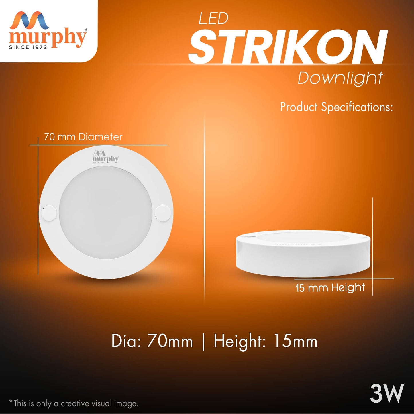 Murphy 3 Watt Strikon Round Led Surface Cabinet Down Light