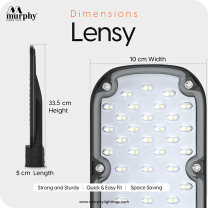 Murphy LED Lensy 30W Dusk to Dawn Auto Day/Night ON/Off Street Light, IP-65 Outdoor Light Cool White