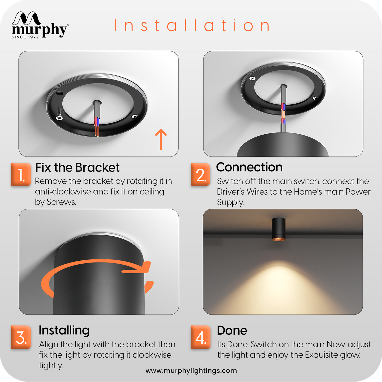 Murphy 10W Cylindrical Surface Mounted COB Spot Downlight