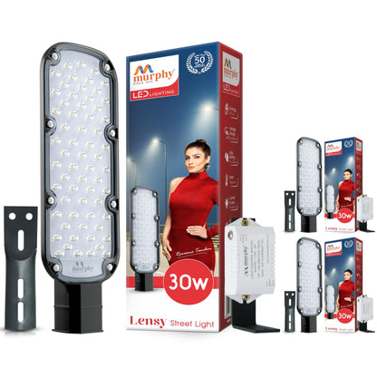 Murphy LED Lensy 30W Dusk to Dawn Auto Day/Night ON/Off Street Light, IP-65 Outdoor Light Cool White